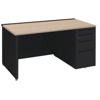 アドバンス 右片袖4段 中央引出し無 標準タイプ パネル脚 オカムラ(岡村製作所)