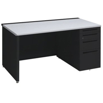 アドバンス 右片袖4段 中央引出し無 標準タイプ パネル脚 オカムラ(岡村製作所)