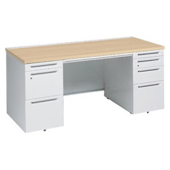 アドバンス 両袖机 4段 中央引出し付(A3対応) スタンダードタイプ オカムラ(岡村製作所)