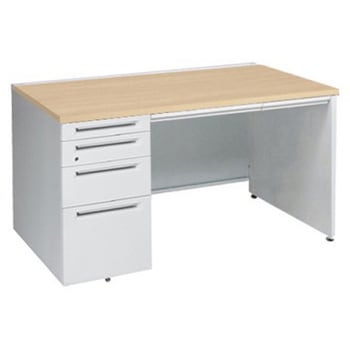 アドバンス 左片袖4段 中央引出し付(A3対応) コンセント対応タイプ パネル脚 オカムラ(岡村製作所)