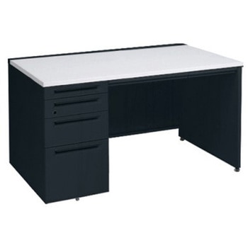 アドバンス 左片袖4段 中央引出し付(A3対応) コンセント対応タイプ パネル脚 オカムラ(岡村製作所)