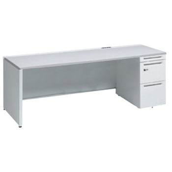 アドバンス 右片袖 中央引出し無 コンセント対応 ダイヤル錠タイプ パネル脚 オカムラ(岡村製作所)