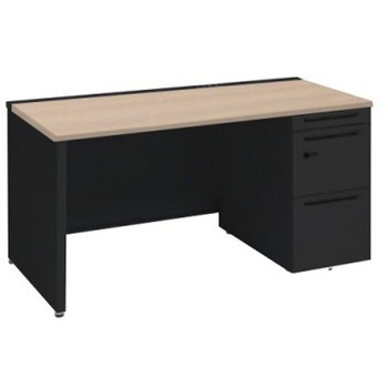 アドバンス 右片袖 中央引出し無 コンセント対応 ダイヤル錠タイプ パネル脚 オカムラ(岡村製作所)