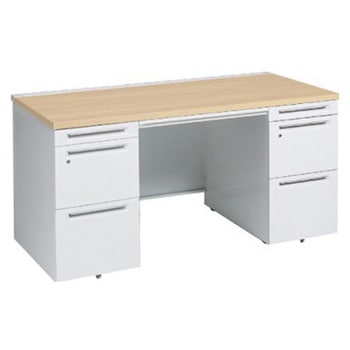 アドバンス 両袖机 中央引出し付(A3対応) コンセント対応タイプ オカムラ(岡村製作所)