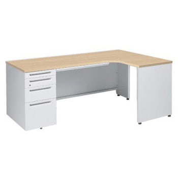 アドバンス L型右用左片袖4段引出付(A3対応) 配線カバー標準タイプ オカムラ(岡村製作所)