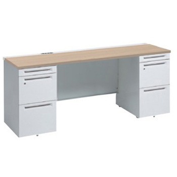 アドバンス 両袖机 中央引出し無 コンセント対応タイプ オカムラ(岡村製作所)