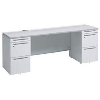 アドバンス 両袖机 中央引出し無 コンセント対応タイプ オカムラ(岡村製作所)