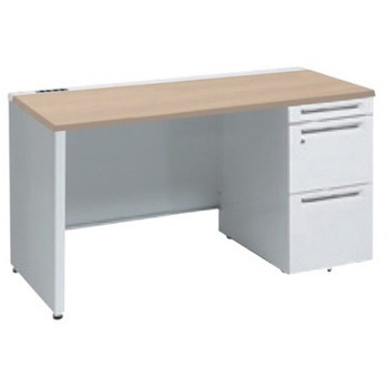 アドバンス 右片袖 中央引出し無 コンセント対応タイプ パネル脚 オカムラ(岡村製作所)