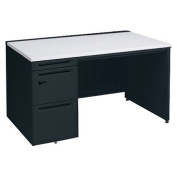 アドバンス 左片袖 中央引出し付(A3対応) コンセント対応タイプ ダイヤル錠タイプ パネル脚 オカムラ(岡村製作所)