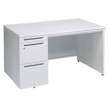 アドバンス 左片袖 中央引出し付(A3対応) コンセント対応タイプ パネル脚 オカムラ(岡村製作所)