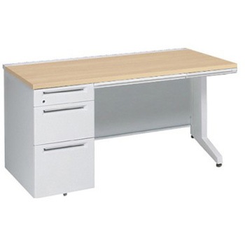 アドバンス 左片袖3段B5 中央引出し付(A3対応) コンセント対応タイプ L脚 オカムラ(岡村製作所)