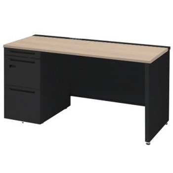 アドバンス 左片袖 中央引出し無 コンセント対応 ダイヤル錠タイプ パネル脚 オカムラ(岡村製作所)