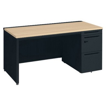 アドバンス 右片袖 中央引出し付(A3対応) コンセント対応タイプ ダイヤル錠タイプ パネル脚 オカムラ(岡村製作所)