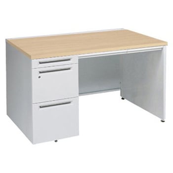 アドバンス 左片袖 中央引出し付(A3対応) コンセント対応タイプ パネル脚 オカムラ(岡村製作所)