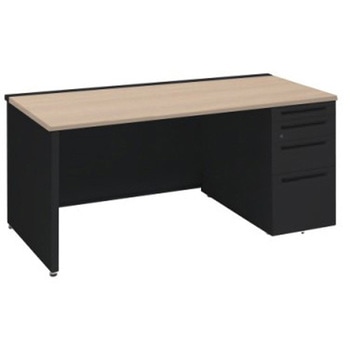 アドバンス 右片袖4段 中央引出し無 標準タイプ パネル脚 オカムラ(岡村製作所)