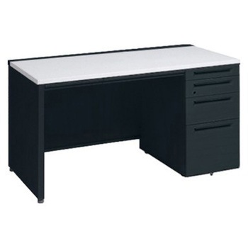 アドバンス 右片袖4段 中央引出し付(A3対応) コンセント対応タイプ パネル脚 オカムラ(岡村製作所)