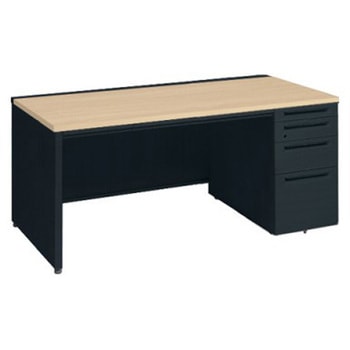 アドバンス 右片袖4段 中央引出し付(A3対応) コンセント対応タイプ パネル脚 オカムラ(岡村製作所)