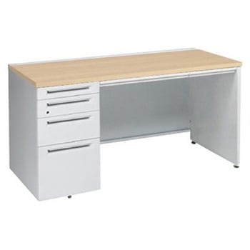 アドバンス 左片袖4段 中央引出し付(A3対応) コンセント対応タイプ パネル脚 オカムラ(岡村製作所)