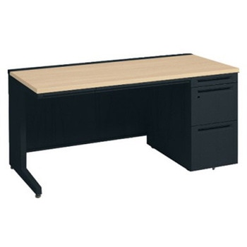 アドバンス 右片袖 中央引出し付(A3対応) コンセント対応タイプ L脚 オカムラ(岡村製作所)