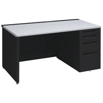 アドバンス 右片袖4段 中央引出し無 コンセント対応タイプ パネル脚 オカムラ(岡村製作所)