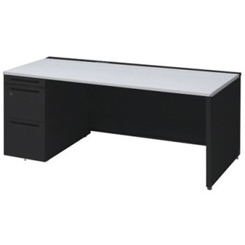 アドバンス 左片袖 中央引出し無 コンセント対応タイプ パネル脚 オカムラ(岡村製作所)