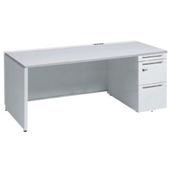 アドバンス 右片袖 中央引出し無 コンセント対応 ダイヤル錠タイプ パネル脚 オカムラ(岡村製作所)