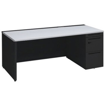 アドバンス 右片袖 中央引出し無 コンセント対応 ダイヤル錠タイプ パネル脚 オカムラ(岡村製作所)