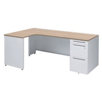 アドバンス L型左用右片袖3段引出無 配線カバー標準タイプ オカムラ(岡村製作所)