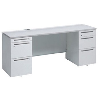 アドバンス 両袖机 3段B5 中央引出し無 コンセント対応タイプ オカムラ(岡村製作所)