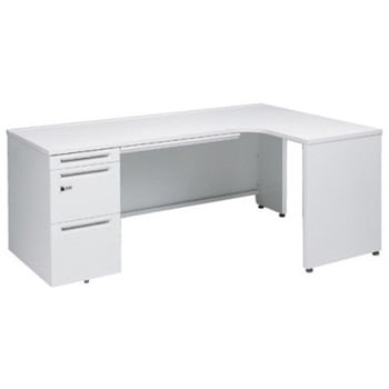 アドバンス L型右用左片袖3段引出付(A3対応) 配線カバーコンセント対応タイプ ダイヤル錠 オカムラ(岡村製作所)