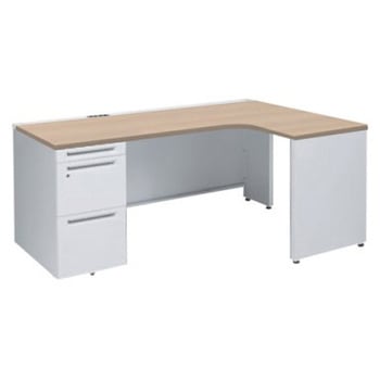 アドバンス L型右用左片袖3段引出無 配線カバーコンセント対応タイプ オカムラ(岡村製作所)