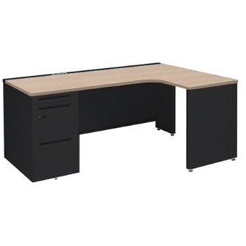 アドバンス L型右用左片袖3段引出無 配線カバーコンセント対応タイプ ダイヤル錠 オカムラ(岡村製作所)