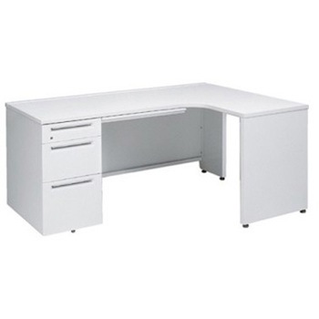 アドバンス L型右用左片袖3段B5引出付(A3対応) 配線カバー標準タイプ オカムラ(岡村製作所)