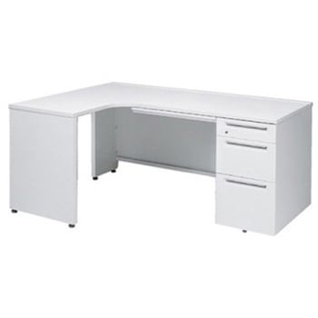 アドバンス L型左用右片袖3段B5引出付(A3対応) 配線カバー標準タイプ オカムラ(岡村製作所)