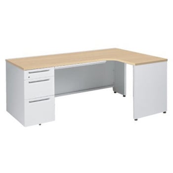 アドバンス L型右用左片袖3段B5引出付(A3対応) 配線カバー標準タイプ オカムラ(岡村製作所)