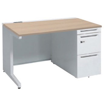 アドバンス 右片袖 中央引出し無 コンセント対応 ダイヤル錠タイプ L脚 オカムラ(岡村製作所)