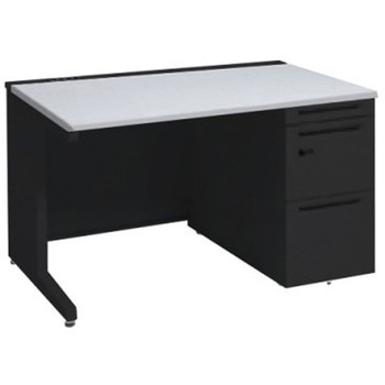 アドバンス 右片袖 中央引出し無 コンセント対応 ダイヤル錠タイプ L脚 オカムラ(岡村製作所)