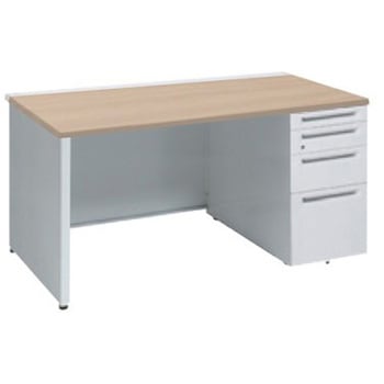 アドバンス 右片袖4段 中央引出し無 標準タイプ パネル脚 オカムラ(岡村製作所)