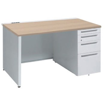 アドバンス 右片袖4段 中央引出し無 コンセント対応タイプ パネル脚 オカムラ(岡村製作所)