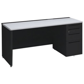 アドバンス 右片袖4段 中央引出し無 コンセント対応タイプ パネル脚 オカムラ(岡村製作所)