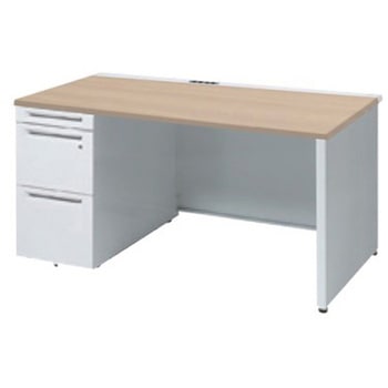 アドバンス 左片袖 中央引出し無 コンセント対応タイプ パネル脚 オカムラ(岡村製作所)