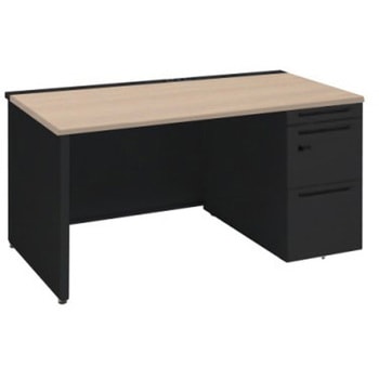 アドバンス 右片袖 中央引出し無 コンセント対応 ダイヤル錠タイプ パネル脚 オカムラ(岡村製作所)