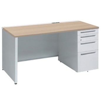 アドバンス 右片袖4段 中央引出し無 コンセント対応タイプ パネル脚 オカムラ(岡村製作所)