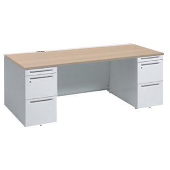 アドバンス 両袖机 中央引出し無 コンセント対応タイプ オカムラ(岡村製作所)