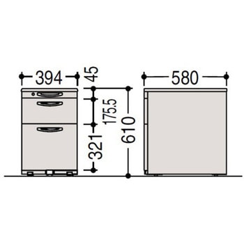 SDワゴン 3段B4ファイル+ペントレー オカムラ(岡村製作所)