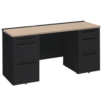 アドバンス 両袖机 3段B5 中央引出し無 コンセント対応タイプ オカムラ(岡村製作所)