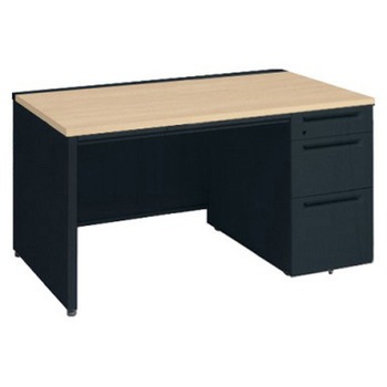 アドバンス 右片袖3段B5 中央引出し付(A3対応) コンセント対応タイプ パネル脚 オカムラ(岡村製作所)