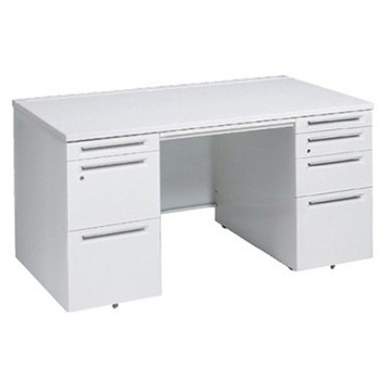 アドバンス 両袖机 4段 中央引出し付(A3対応) スタンダードタイプ オカムラ(岡村製作所)