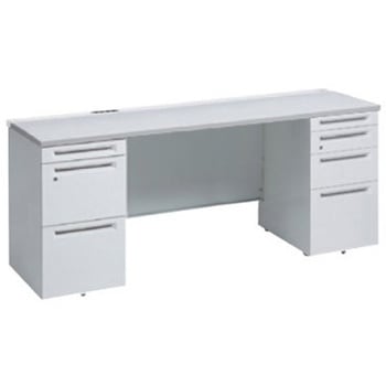 アドバンス 両袖机 4段 中央引出し無 コンセント対応タイプ オカムラ(岡村製作所)