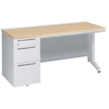 アドバンス 左片袖3段B5 中央引出し付(A3対応) コンセント対応タイプ L脚 オカムラ(岡村製作所)